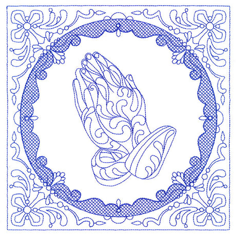 Faithful Stitches - Praying Hands (Trapunto)