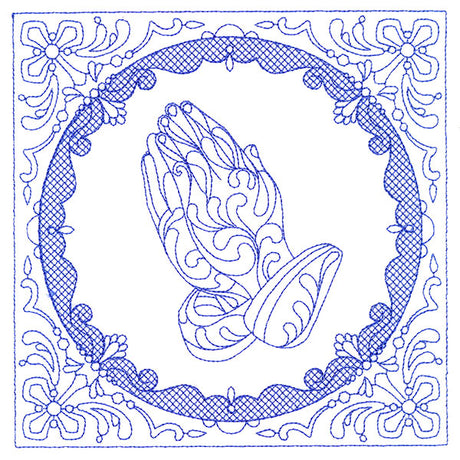 Faithful Stitches - Praying Hands (Trapunto)
