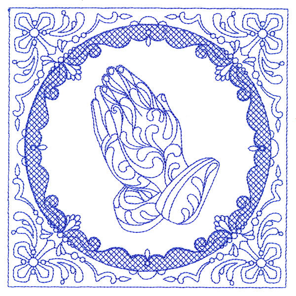 Faithful Stitches - Praying Hands (Trapunto)