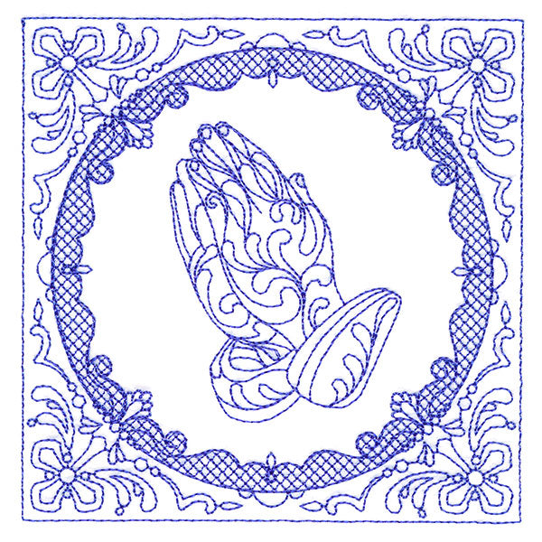 Faithful Stitches - Praying Hands (Trapunto)