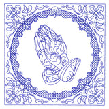 Faithful Stitches - Praying Hands (Trapunto)