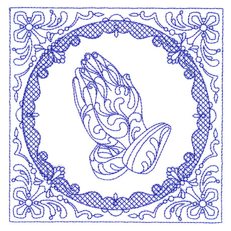 Faithful Stitches - Praying Hands (Trapunto)