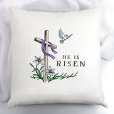 Elegant He is Risen Cross with Dove