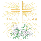 Hallelujah Easter Cross and Lilies