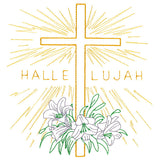 Hallelujah Easter Cross and Lilies