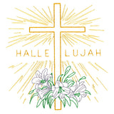 Hallelujah Easter Cross and Lilies