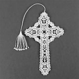 Faithful Cross Bookmark with Tassel (Battenburg Lace)