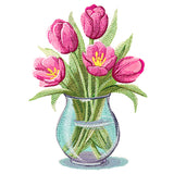 Realistic and Lovely Vase of Tulips