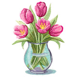 Realistic and Lovely Vase of Tulips