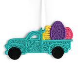 Happy Easter Eggs Retro Truck Ornament (Lace)