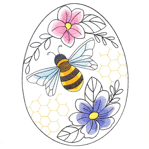 Easter Egg Artistry - Buzzing Bee and Blooms