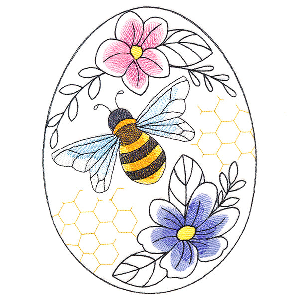 Easter Egg Artistry - Buzzing Bee and Blooms