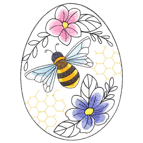 Easter Egg Artistry - Buzzing Bee and Blooms