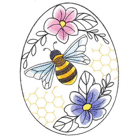 Easter Egg Artistry - Buzzing Bee and Blooms