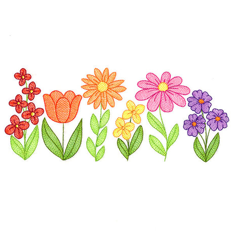 Garden Flowers in Bloom Border