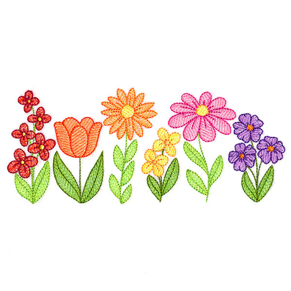 Garden Flowers in Bloom Border