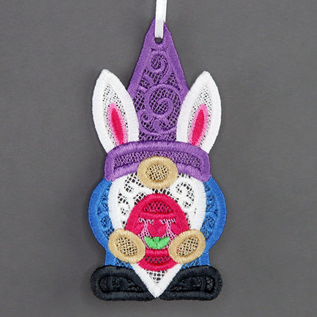 Easter Egg Hunt Gnome Ornament (Lace)