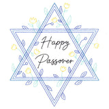 Happy Passover Botanical Star of David
