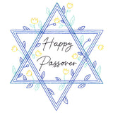 Happy Passover Botanical Star of David