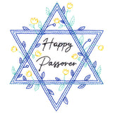 Happy Passover Botanical Star of David