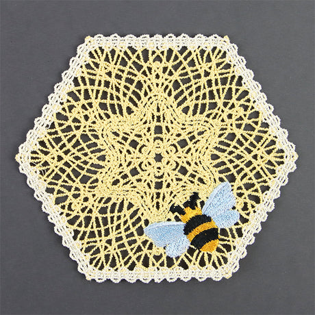 Honeycomb and Bee Doily (Battenburg Lace)
