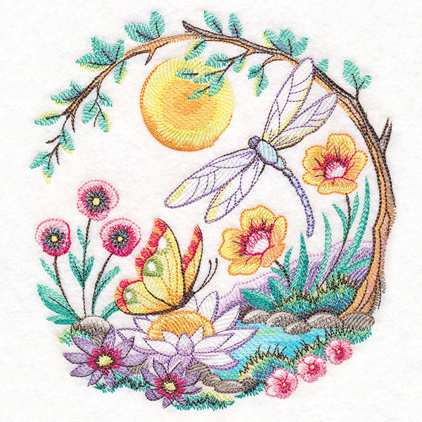 Sunset Glade Dragonfly and Butterfly Wreath