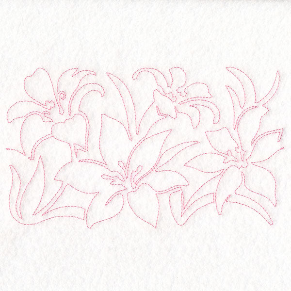 Spring Flowers - Lilies (Edge-to-Edge Quilting)