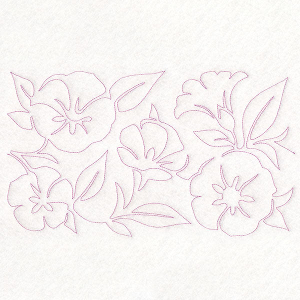 Spring Flowers - Morning Glories (Edge-to-Edge Quilting)