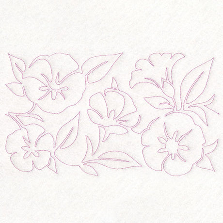 Spring Flowers - Morning Glories (Edge-to-Edge Quilting)