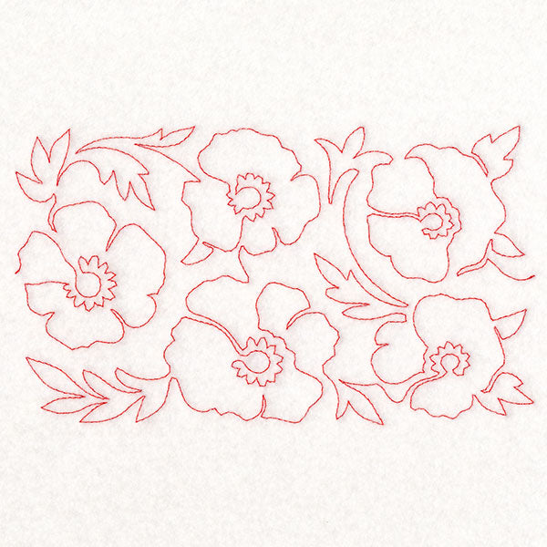Spring Flowers - Poppies (Edge-to-Edge Quilting)
