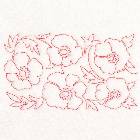 Spring Flowers - Poppies (Edge-to-Edge Quilting)
