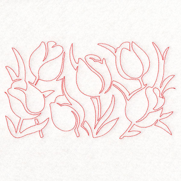 Spring Flowers - Tulips (Edge-to-Edge Quilting)