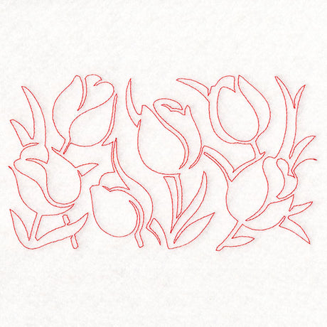 Spring Flowers - Tulips (Edge-to-Edge Quilting)