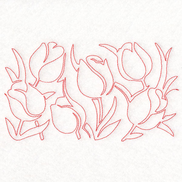 Spring Flowers - Tulips (Edge-to-Edge Quilting)