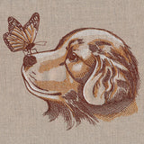 Perfectly Poised Monarch and Puppy