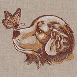 Perfectly Poised Monarch and Puppy