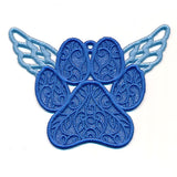 Dog Paw Ornament with Wings (Lace)