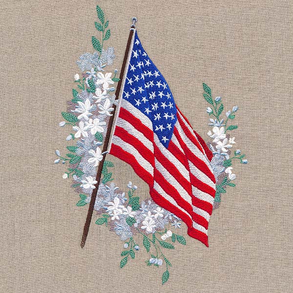 Old Glory Flag and Blooms