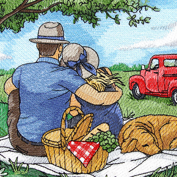 Old Time Picnics in the Park Scene