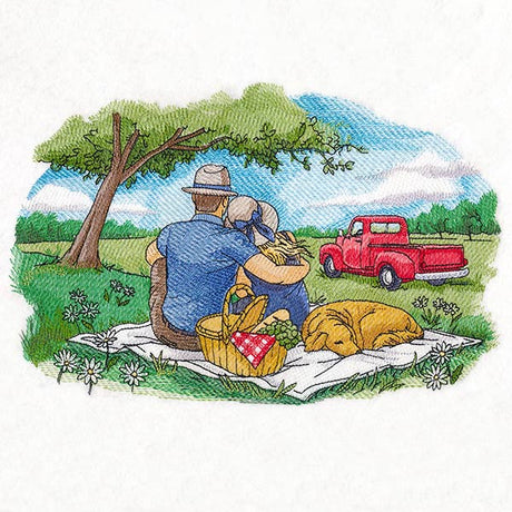 Old Time Picnics in the Park Scene