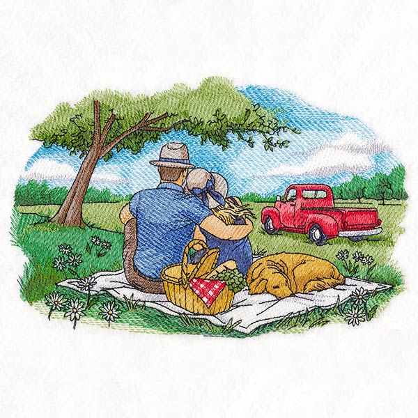 Old Time Picnics in the Park Scene