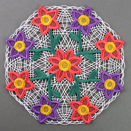 Wild Blooms Doily (Battenburg Lace)