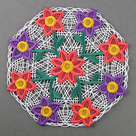 Wild Blooms Doily (Battenburg Lace)