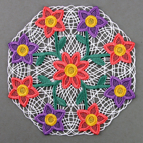 Wild Blooms Doily (Battenburg Lace)