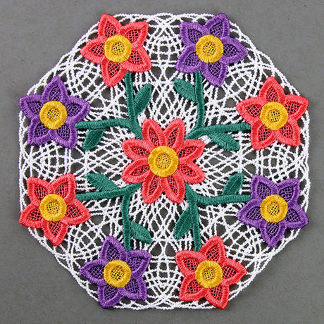 Wild Blooms Doily (Battenburg Lace)
