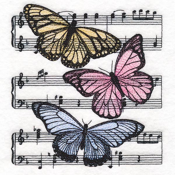 Music of Nature Butterfly Trio – Embroidery Library