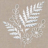 Fern and Flowers Accent (Whitework)