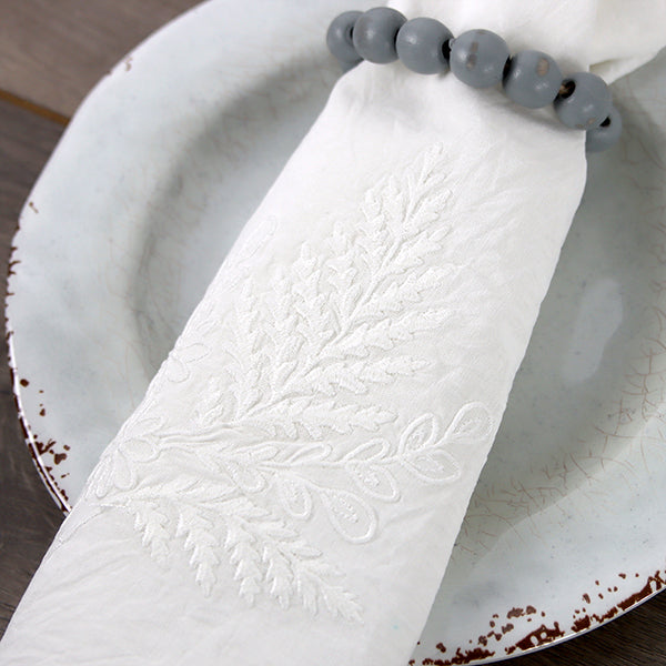 Fern and Flowers Accent (Whitework)