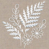 Fern and Flowers Accent (Whitework)
