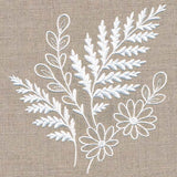 Fern and Flowers Accent (Whitework)